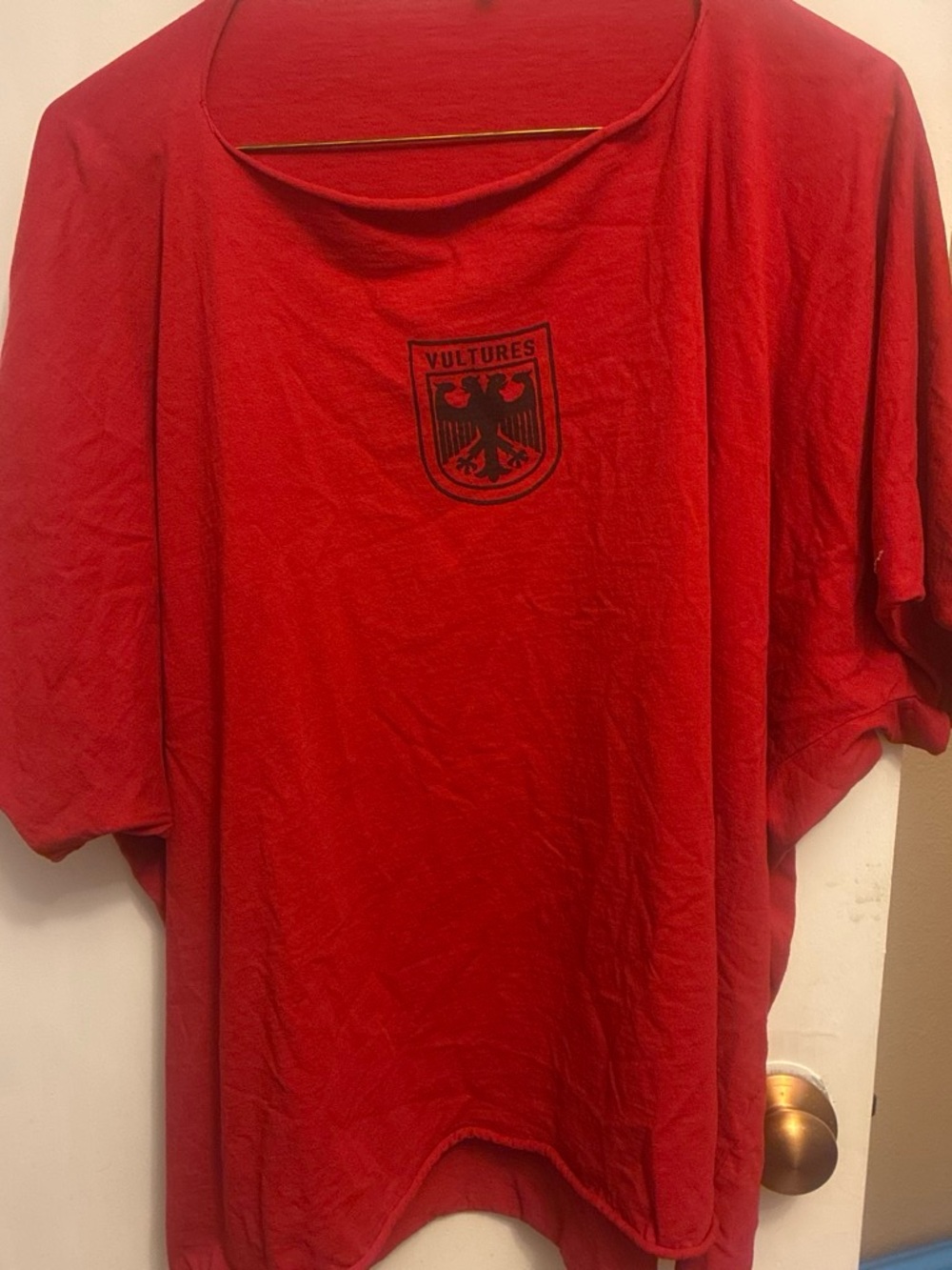 Yeezy Red Short Sleeve Tee with Center Emblem